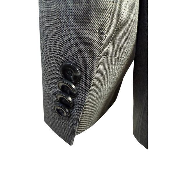 Michael Kors Men's Modern-Fit Poly-Blend Suit Jacket Lt Grey/Blue‎ Plaid 42R EUC - Picture 14 of 15